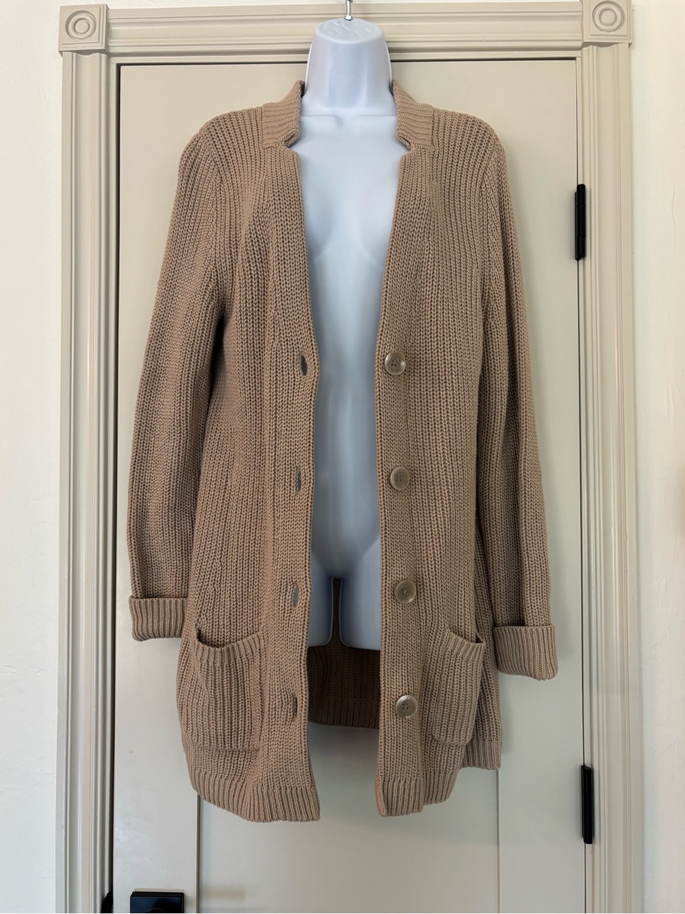 Eddie Bauer Chunky Ribbed Knit 2000s Cardigan Grannycore Cozy Fall size L